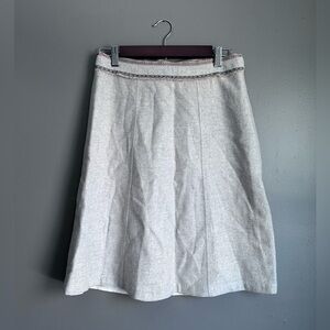 GAP Wool Midi Skirt Size 4 A-Line Oatmeal Cottage Core Cream-Tan Skirt